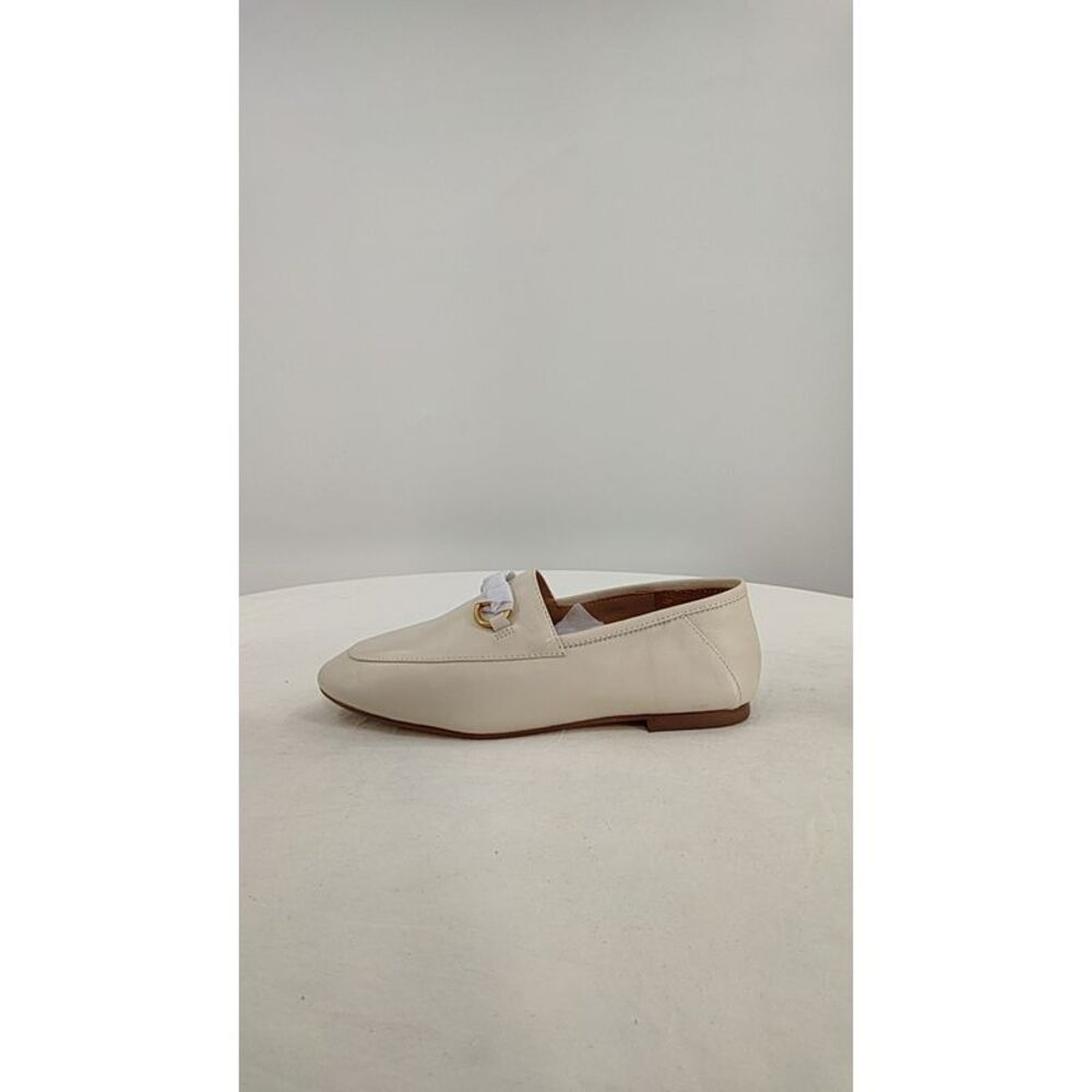 Quince Women Italian Leather Horsebit Loafer Bone Shoes 6